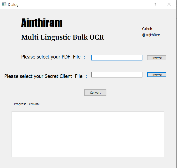 Ainthiram GUI ORC TOOL